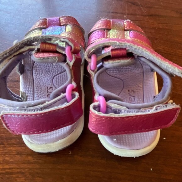 See Kai Run Pink & Gold Metallic Fisherman Sandals Runners Sz 4 - Picture 5 of 7